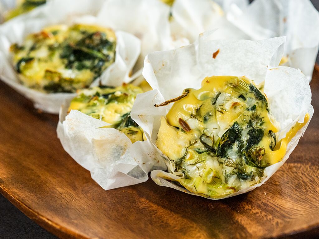 Baby Spinach Cheesy Frittata Bites