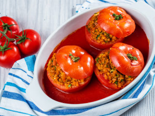 Red Lentil-Stuffed Tomatoes