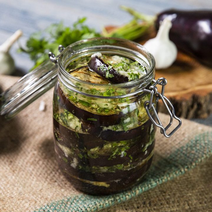 Preserved Grilled Eggplant with Garlic