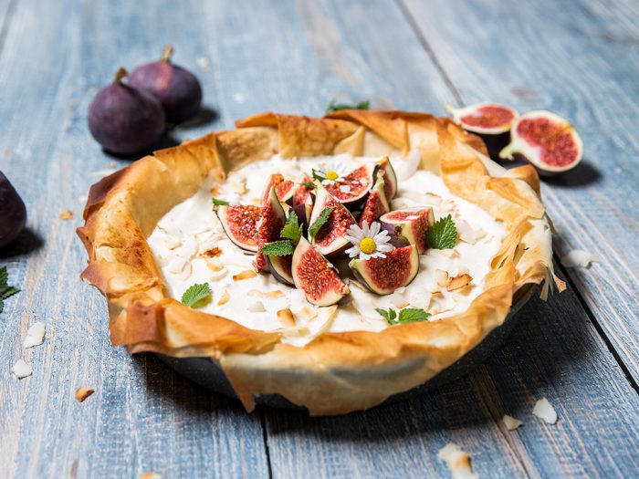 Ricotta Filo Tart with Figs and Rum