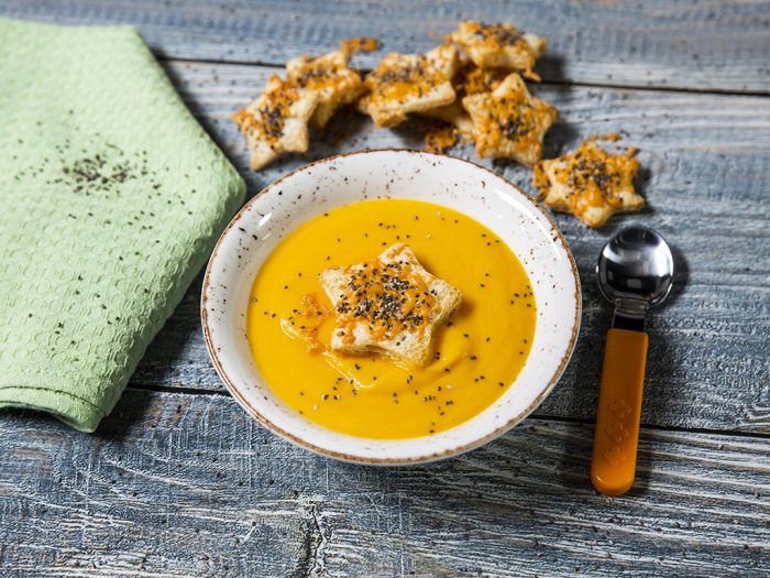 Creamy Butternut Squash Soup with Toast