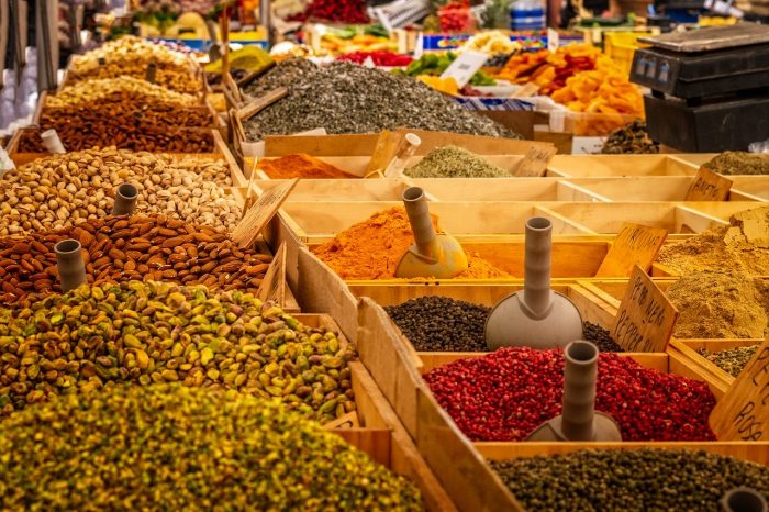 Spices on a open market