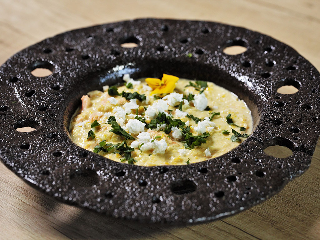 Salmon and Sweet Corn Porridge