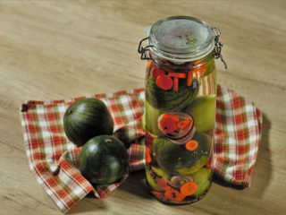 Pickled Green Tomatoes and Watermelon