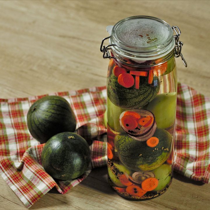 Pickled Green Tomatoes and Watermelon