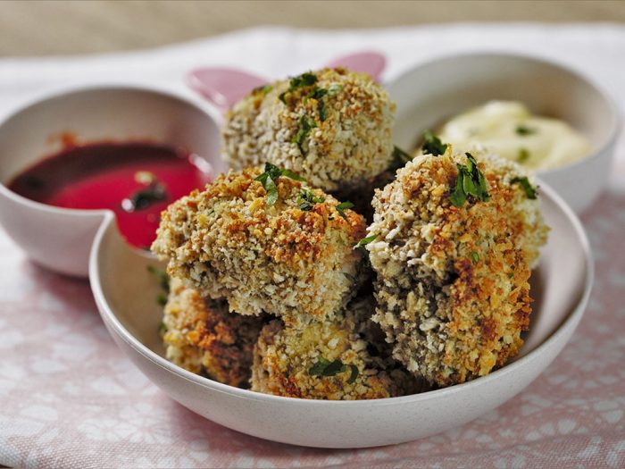 Oat-Crusted Baked Salmon Nuggets