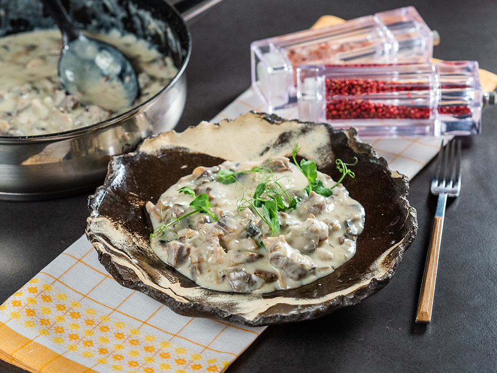 Braised Beef Shanks with Mushroom Gravy