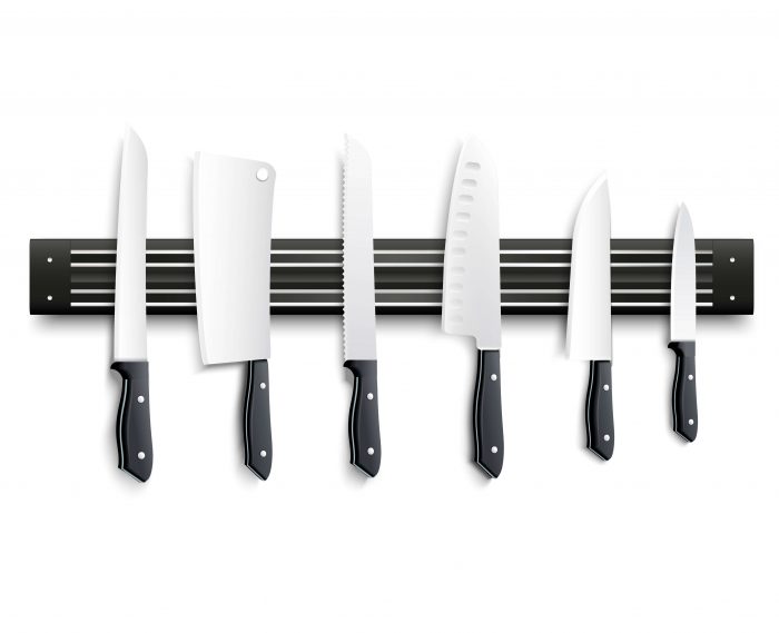 Various types of kitchen knives