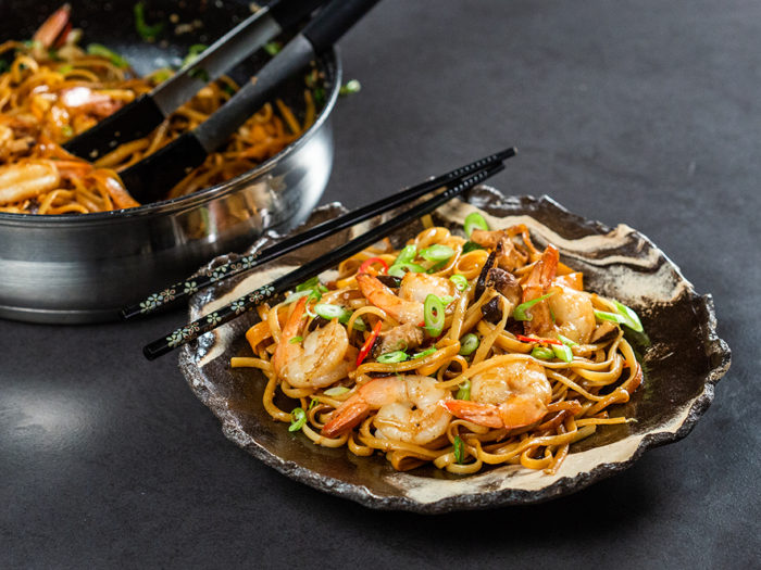 Shrimp Noodles with Shiitake Mushrooms