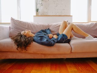 Woman on couch
