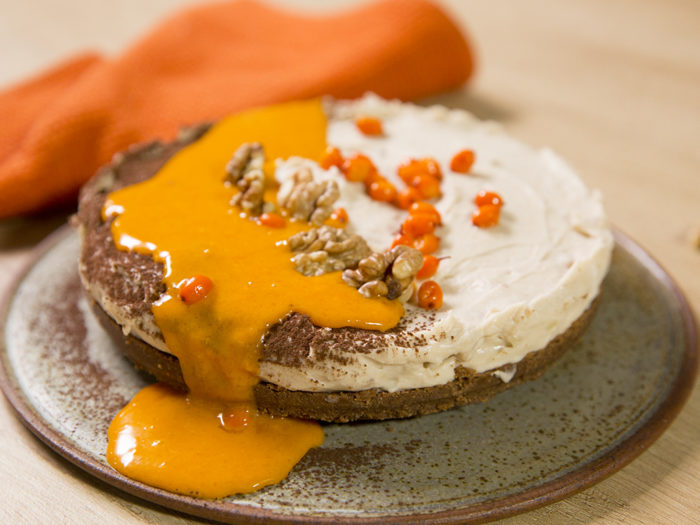 No-Bake Chestnut Cake with Sea Buckthorn Syrup