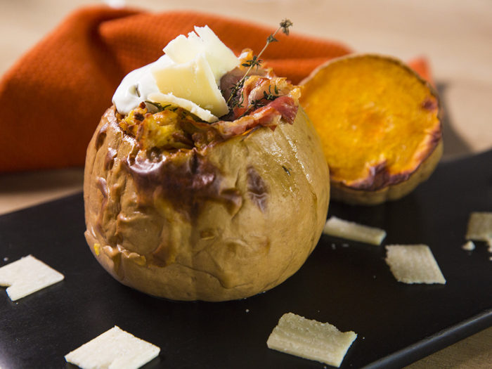 Potato-Stuffed Squash with Prosciutto Crudo