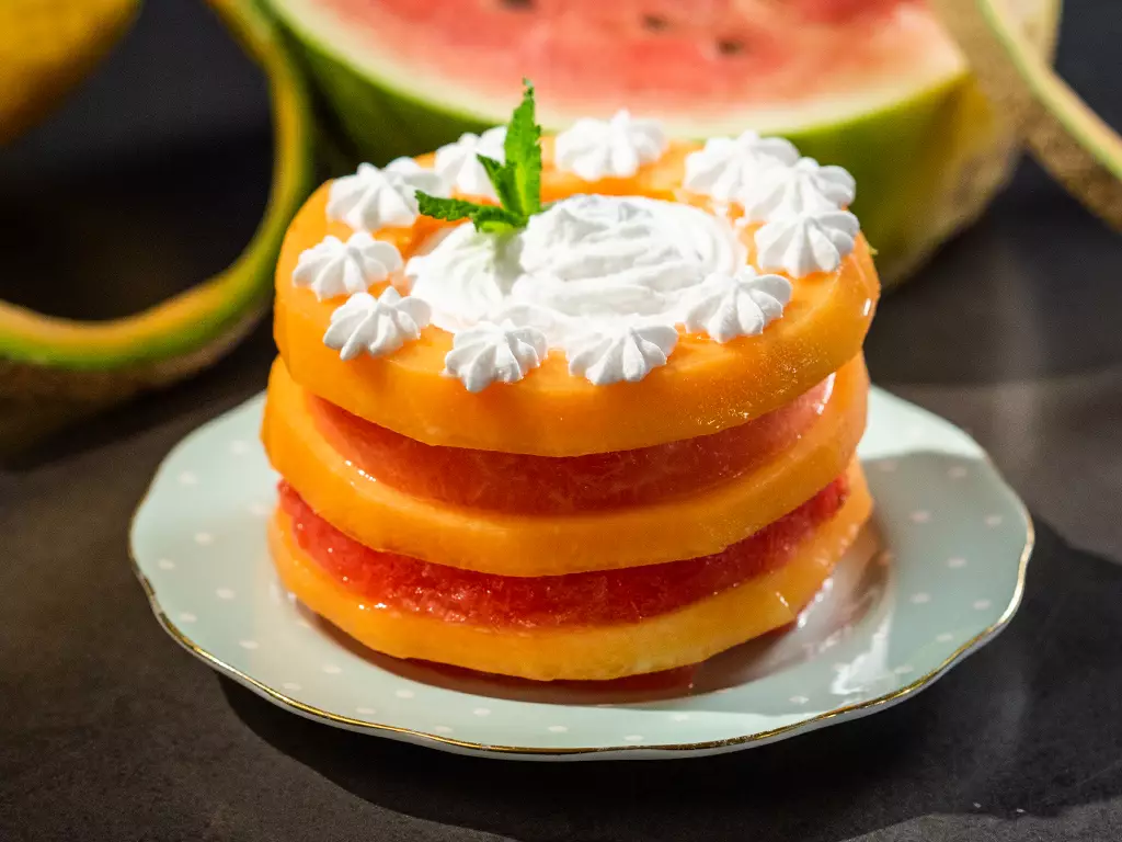 Watermelon Cantaloupe Mini Cakes