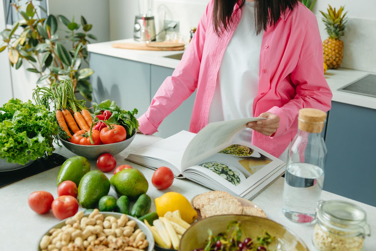 Person eating healthy