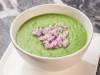 Green Pea Soup With Raw Red Onion